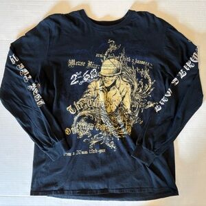 Vintage Apprime Y2K “Courage Above All” black graphic long sleeve t-shirt Large